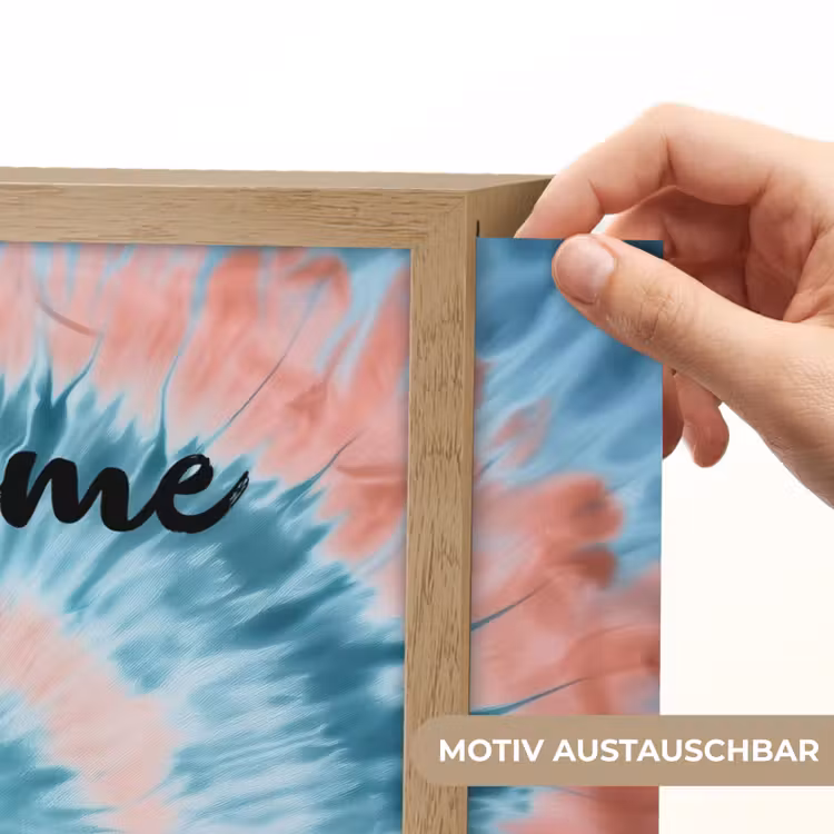 Hartvormig - Tie dye - Lichtblauw - Pasteltinten Light Box met batterij (Wandlamp kind) middel -USP_websiteprintDE