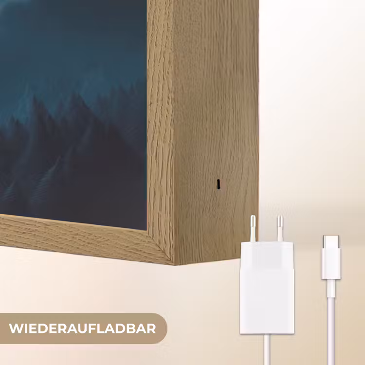 Heks - Maan - Bos - Magisch Light Box met batterij (Wandlamp kind) middel -USP_websiteoplaadbaarDE
