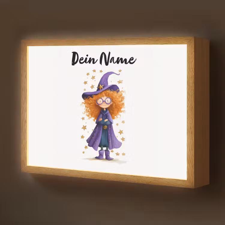 Toverheks - Sterren - Paars Light Box met batterij (Wandlamp kind) middel -z3d_website