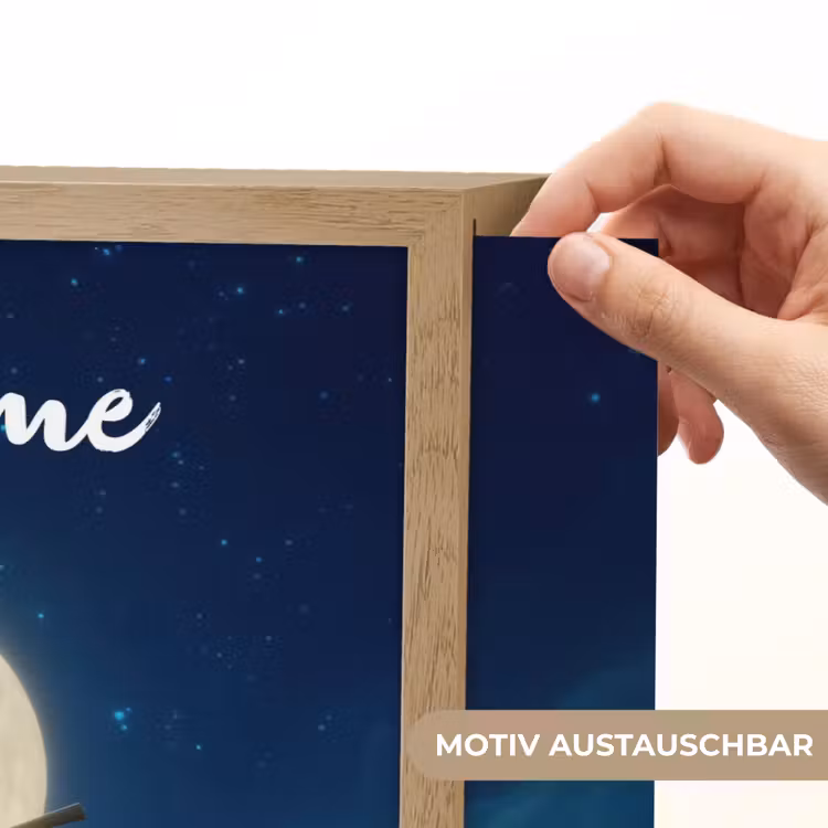 Heks - Volle maan - Sterrenhemel Light Box met batterij (Wandlamp kind) middel -USP_websiteprintDE