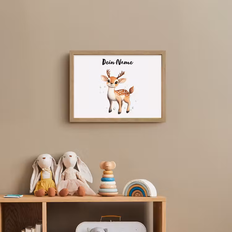 Hert - Dier - Bruin Light Box met batterij (Wandlamp kind) middel -sfeer2_kind