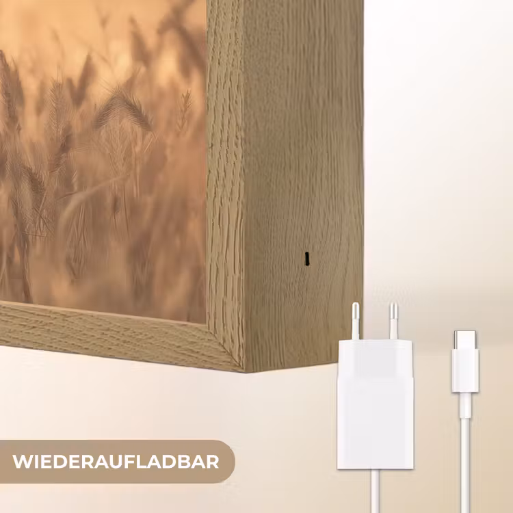 Hert - Graanveld - Bruin Light Box met batterij (Wandlamp kind) middel -USP_websiteoplaadbaarDE