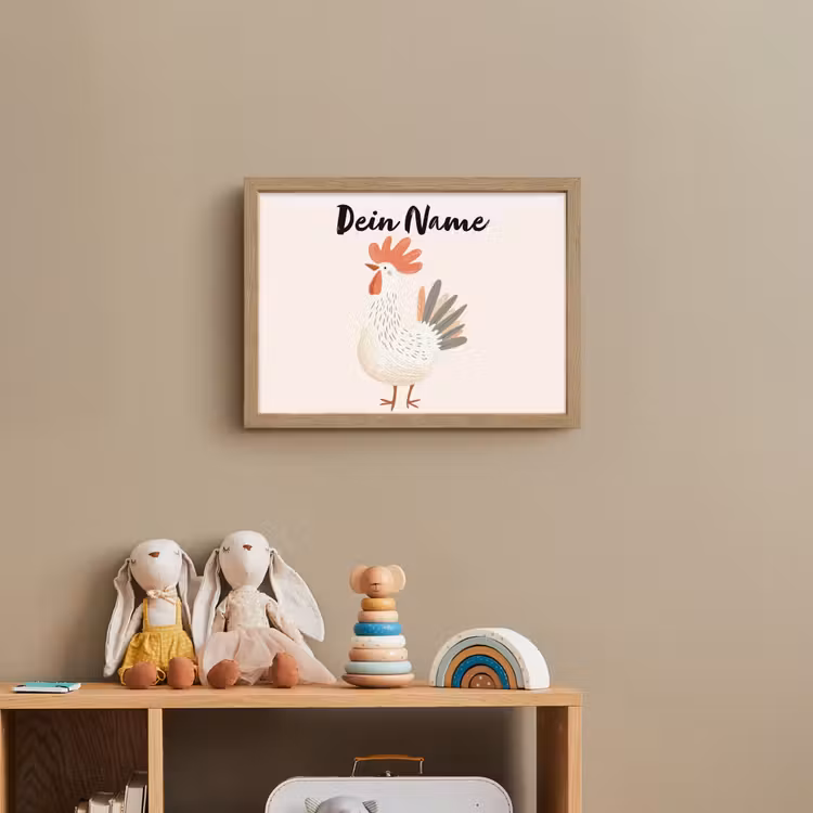 Kip - Boerderij - Dieren Light Box met batterij (Wandlamp kind) middel -sfeer2_kind