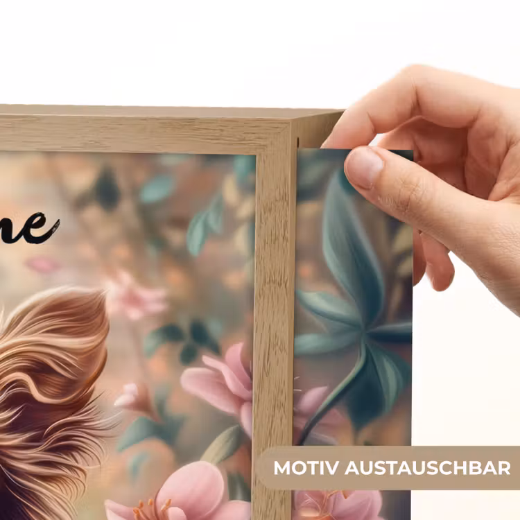 Hond - Bloemen - Roze Light Box met batterij (Wandlamp kind) middel -USP_websiteprintDE