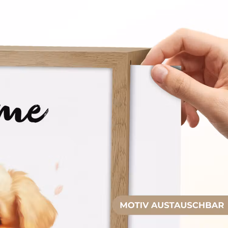 Hond - Bloemen - Roze - Meisjes - Kind Light Box met batterij (Wandlamp kind) middel -USP_websiteprintDE