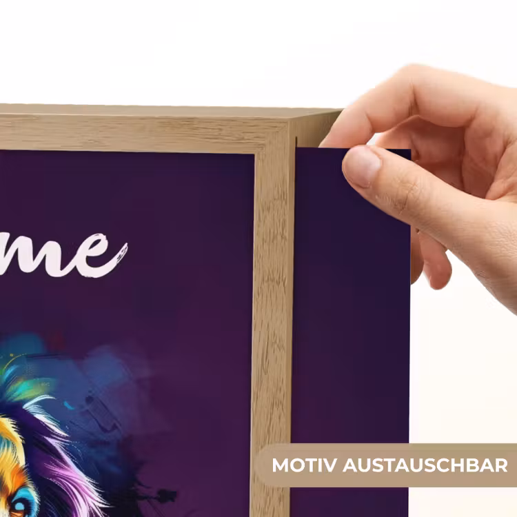 Hond - Kleurrijk - Dier - Dierenhoofd Light Box met batterij (Wandlamp kind) middel -USP_websiteprintDE