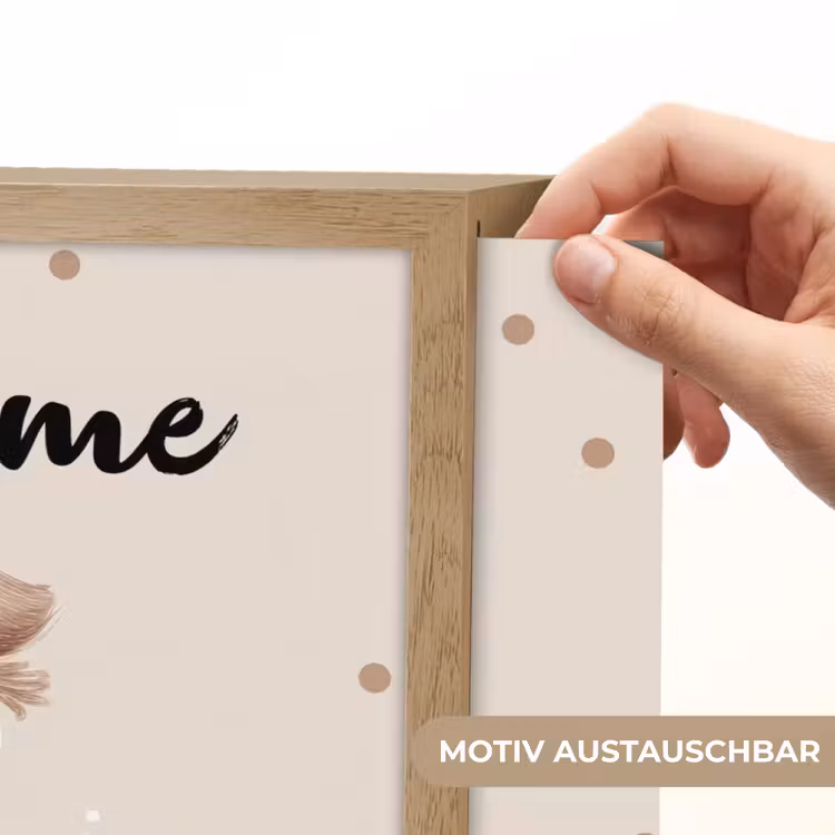 Hond - Gevlekt - Bruin - Stippen Light Box met batterij (Wandlamp kind) middel -USP_websiteprintDE