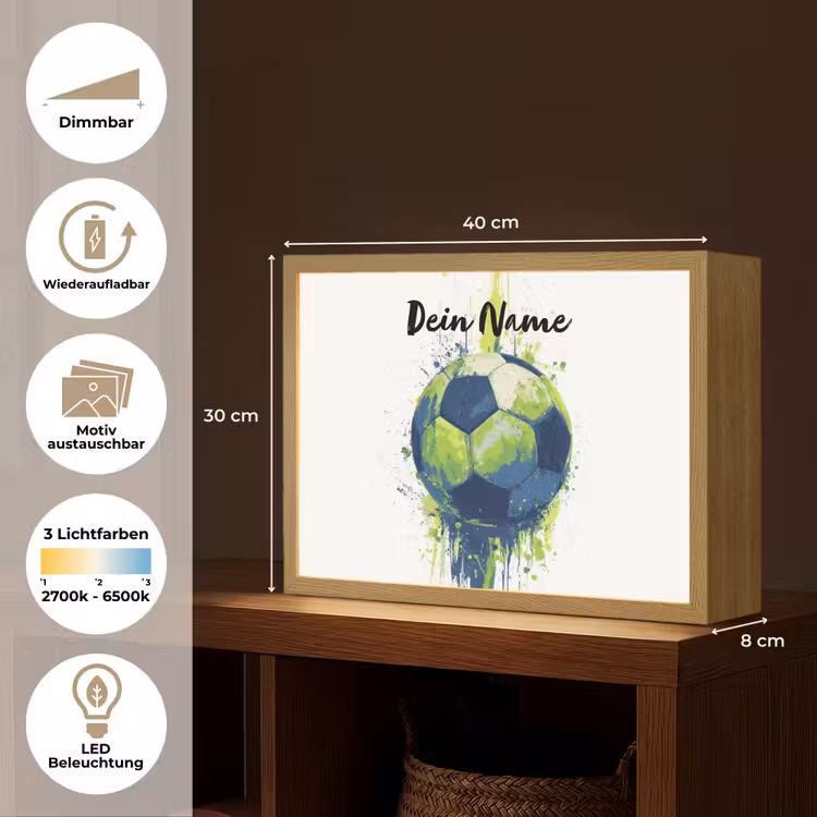 Illustratie - Abstract - Voetbal - Verfspatten Light Box met batterij (Wandlamp kind) middel -USP_websiteoverzichtDE