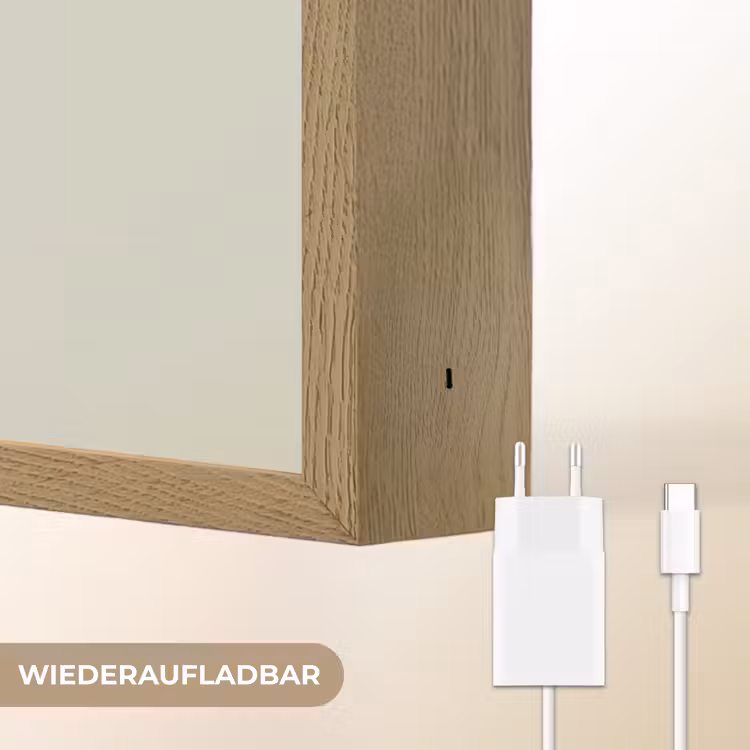 Illustratie - Vos - Konijn - Bladeren Light Box met batterij (Wandlamp kind) middel -USP_websiteoplaadbaarDE