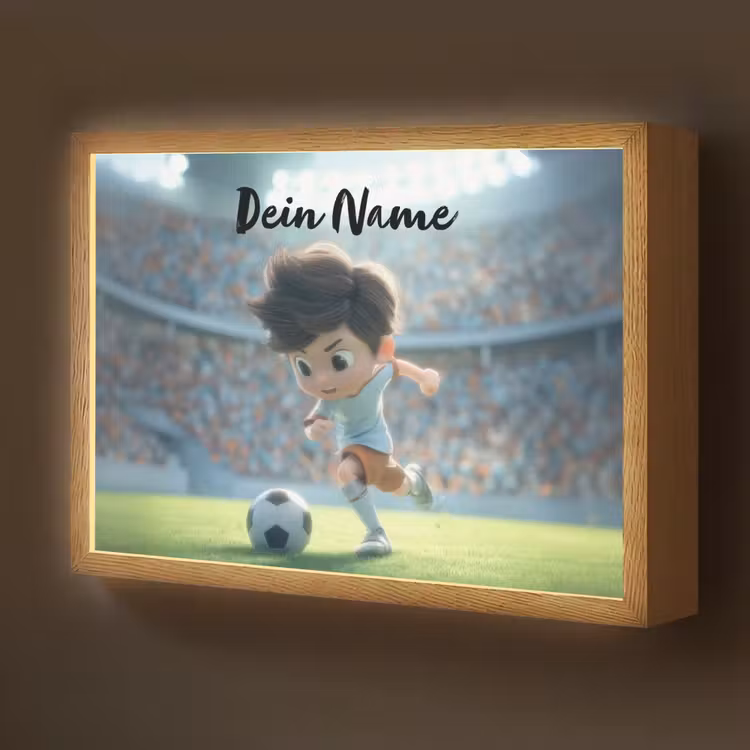 Jongen - Voetbal - Stadion - Zonlicht Light Box met batterij (Wandlamp kind) middel -z3d_website