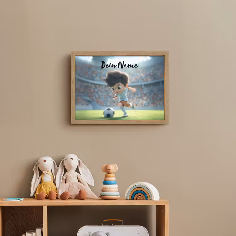Jongen - Voetbal - Stadion - Zonlicht Light Box met batterij (Wandlamp kind) middel -sfeer2_kind