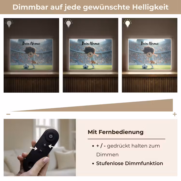 Jongen - Voetbal - Stadion - Zonlicht Light Box met batterij (Wandlamp kind) middel -USP_dimbaarDE