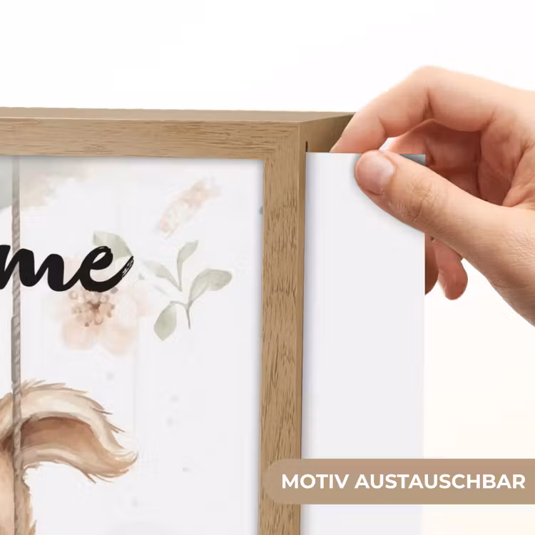 Konijn - Baby dier - Kinderen Light Box met batterij (Wandlamp kind) middel -USP_websiteprintDE