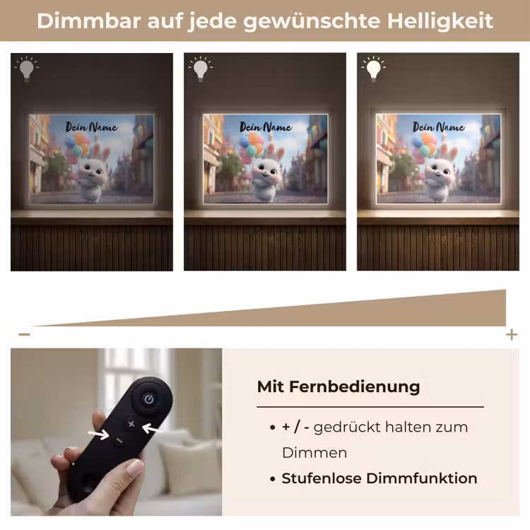 konijn - Ballonnen Light Box met batterij (Wandlamp kind) middel -USP_dimbaarDE