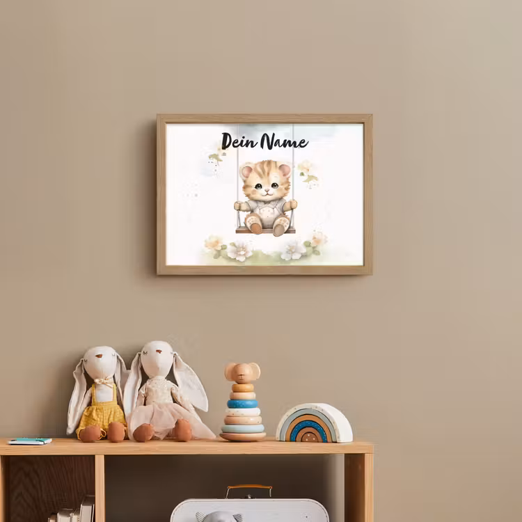 Poes - Baby - Dier - Kinderen Light Box met batterij (Wandlamp kind) middel -sfeer2_kind