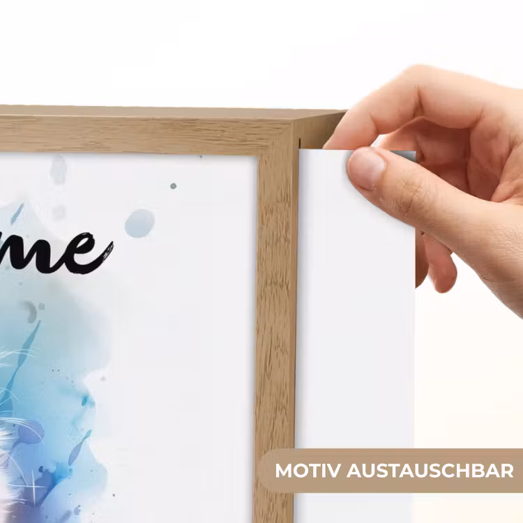 Kat - Kleurrijk - Verf - Dier - Wit Light Box met batterij (Wandlamp kind) middel -USP_websiteprintDE