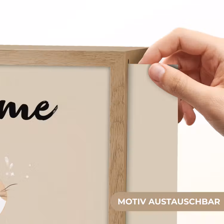 Kat - Kitten - Beige Light Box met batterij (Wandlamp kind) middel -USP_websiteprintDE