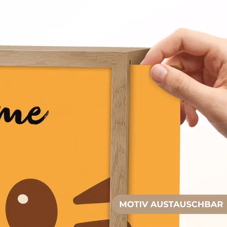 Kat - Minimalistisch - Oranje - Vrolijk Light Box met batterij (Wandlamp kind) middel -USP_websiteprintDE