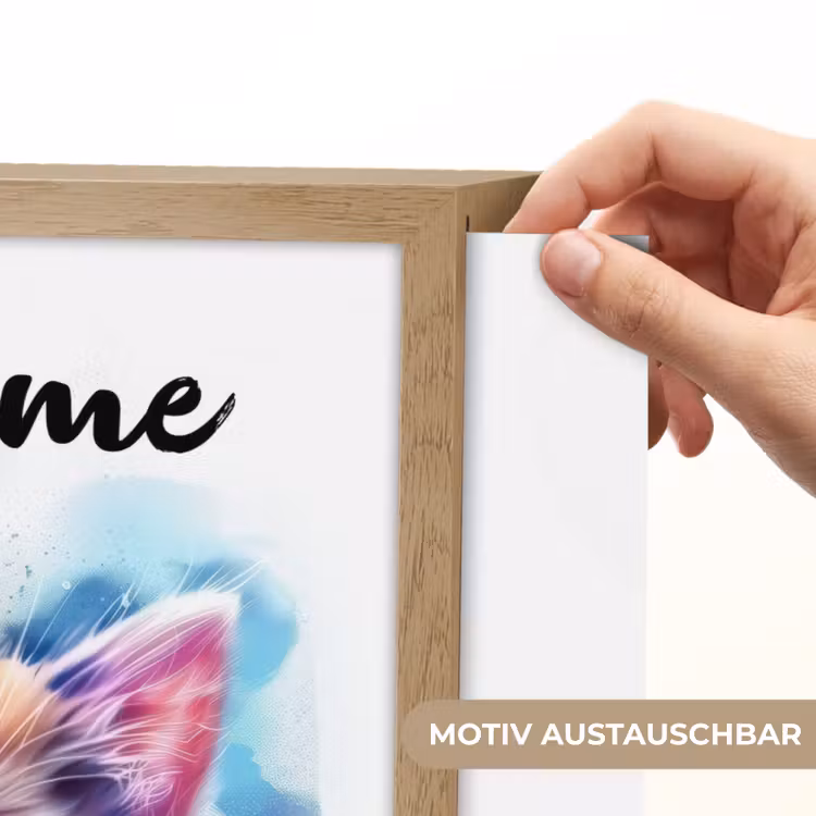 Kat - Portret - Kleuren - Verf - Wit Light Box met batterij (Wandlamp kind) middel -USP_websiteprintDE