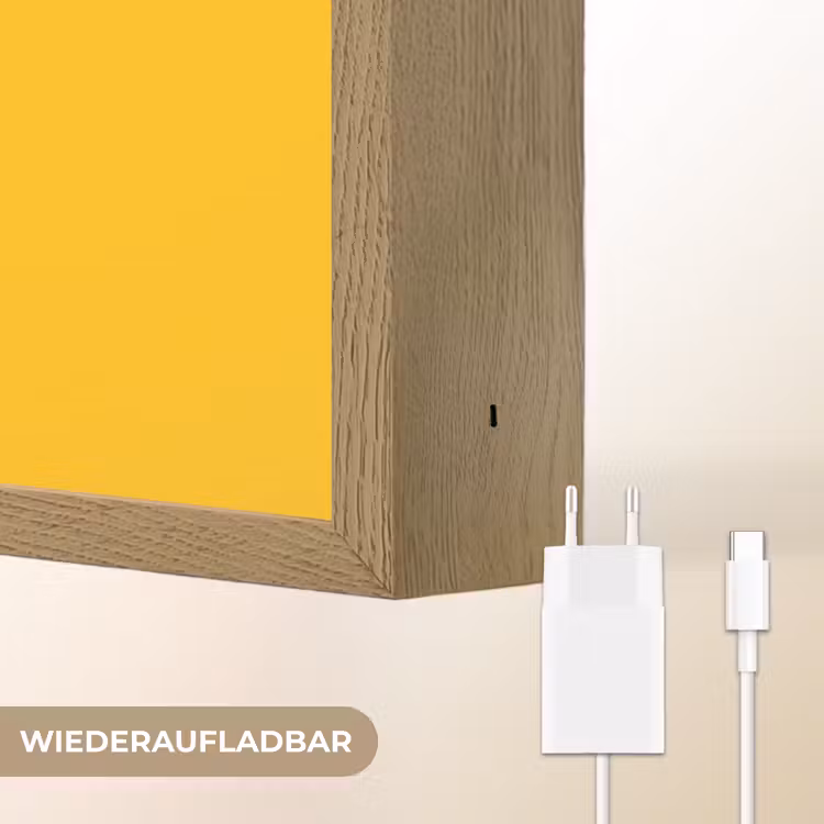 Kip - Rolschaatsen - Geel Light Box met batterij (Wandlamp kind) middel -USP_websiteoplaadbaarDE