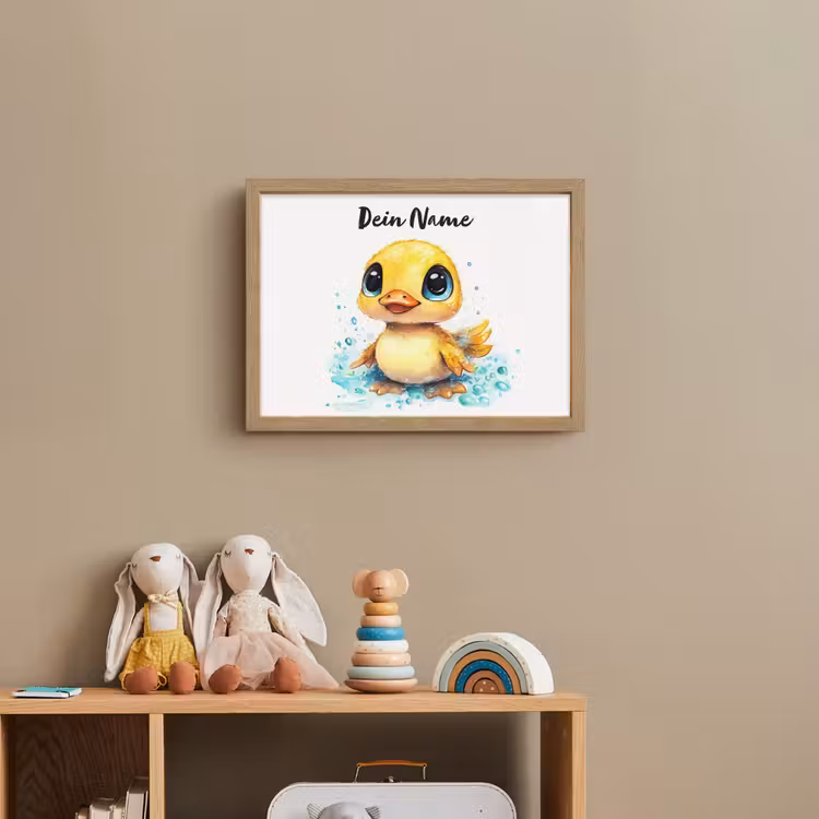 Eendje - Badeend - Geel Light Box met batterij (Wandlamp kind) middel -sfeer2_kind