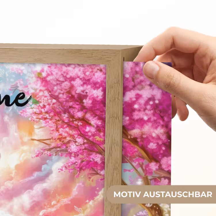 Hertje - Lammetje - Bloemen - Pastel Light Box met batterij (Wandlamp kind) middel -USP_websiteprintDE