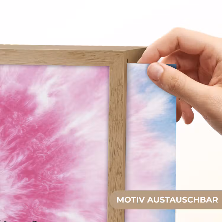 Tie dye - Abstract - Blauw - Roze Light Box met batterij (Wandlamp kind) middel -USP_websiteprintDE