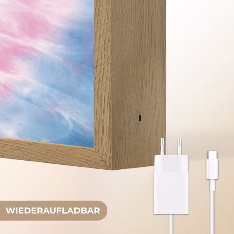 Tie dye - Abstract - Blauw - Roze Light Box met batterij (Wandlamp kind) middel -USP_websiteoplaadbaarDE