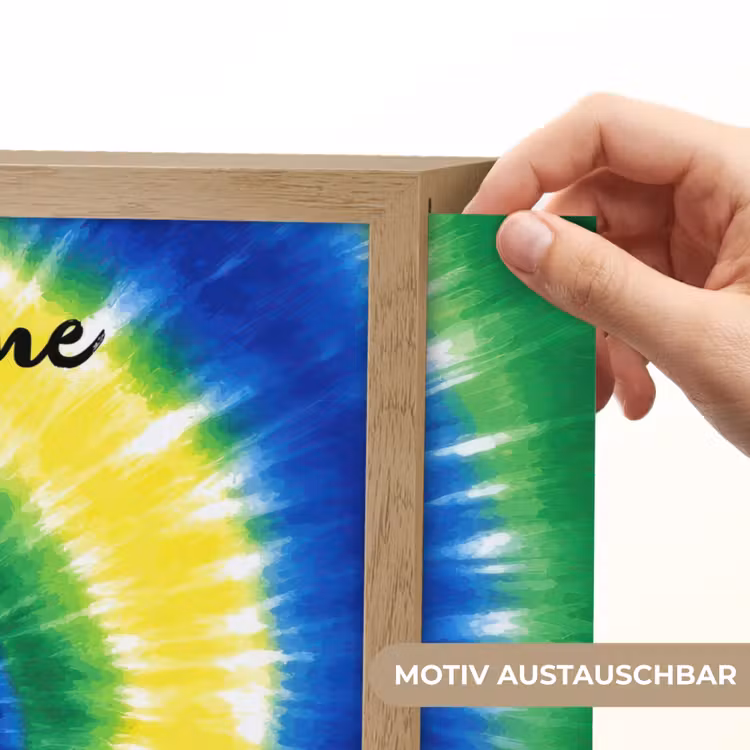 Tie Dye - Groen - Klassiek Light Box met batterij (Wandlamp kind) middel -USP_websiteprintDE