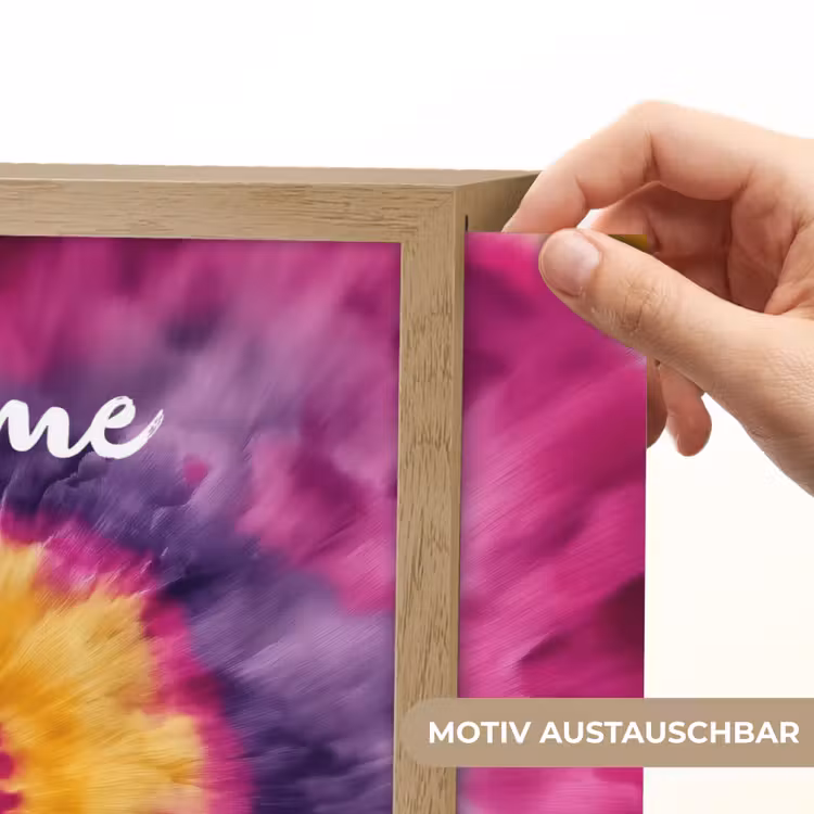 Tie dye - Hartvorm - Vlammen - Paars Light Box met batterij (Wandlamp kind) middel -USP_websiteprintDE