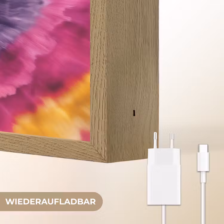 Tie dye - Hartvorm - Vlammen - Paars Light Box met batterij (Wandlamp kind) middel -USP_websiteoplaadbaarDE