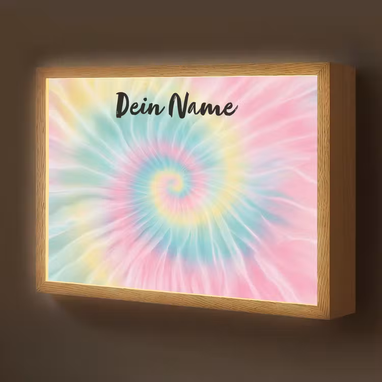 Tie Dye - Pasteltinten - Roze Light Box met batterij (Wandlamp kind) middel -z3d_website