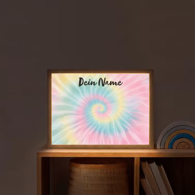 Tie Dye - Pasteltinten - Roze Light Box met batterij (Wandlamp kind) middel -sfeer1_kind