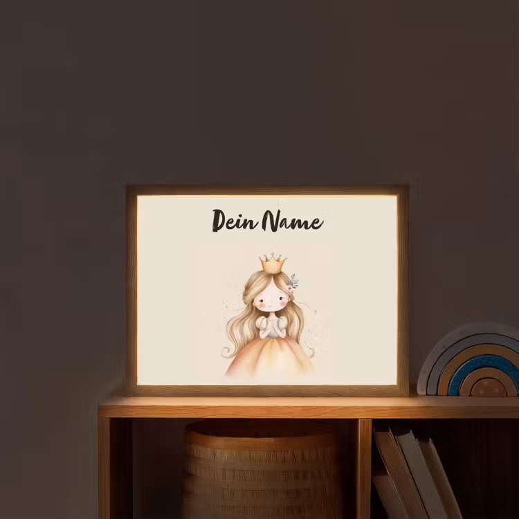 Kroon - Prinses - Bloem - Jurk Light Box met batterij (Wandlamp kind) middel -sfeer1_kind