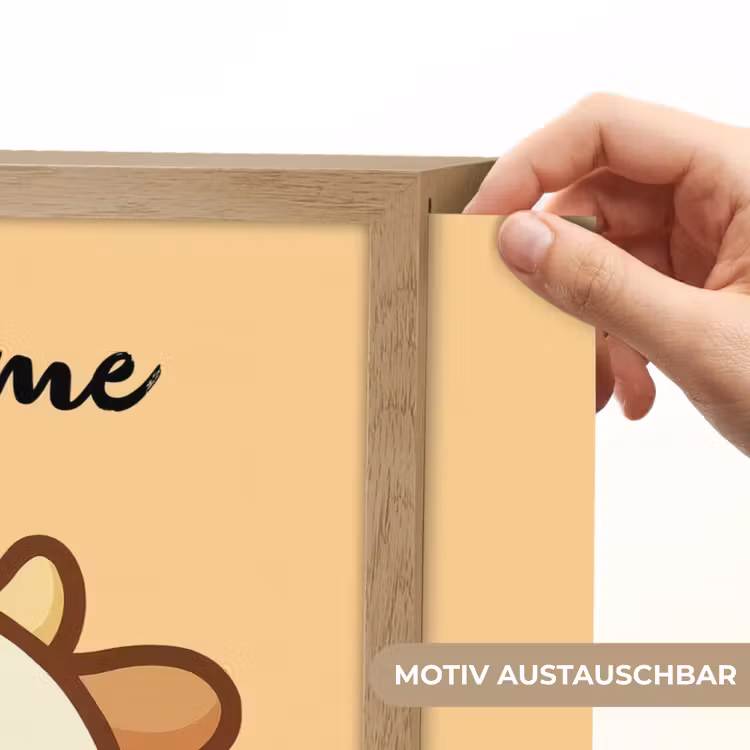 Koe - Oranje - Cartoon Light Box met batterij (Wandlamp kind) middel -USP_websiteprintDE