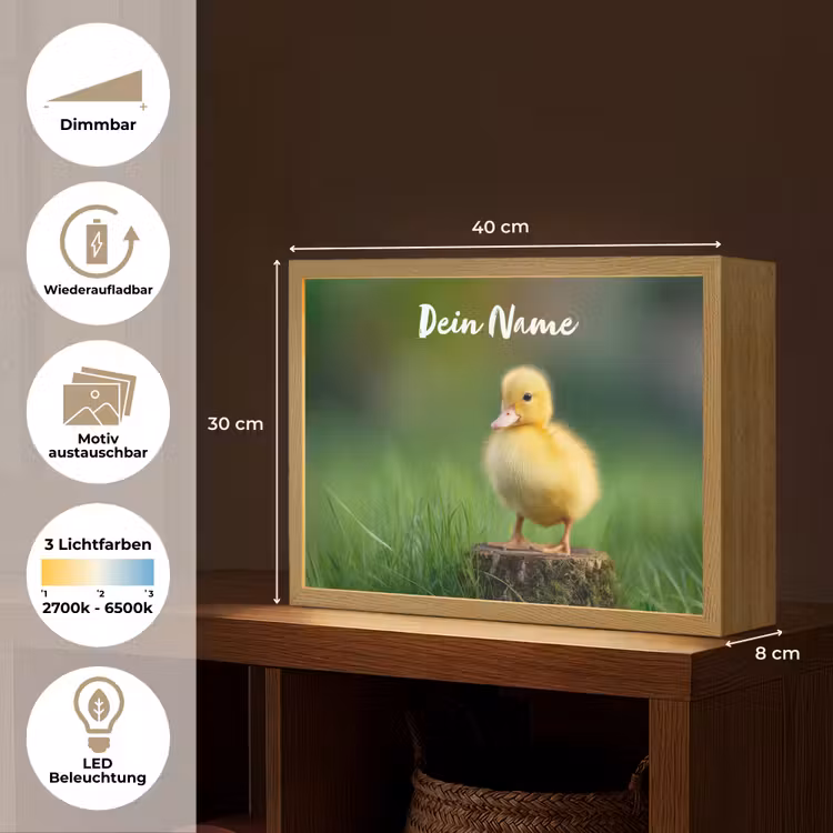 Kuiken - Eend - Geel - Gras Light Box met batterij (Wandlamp kind) middel -USP_websiteoverzichtDE