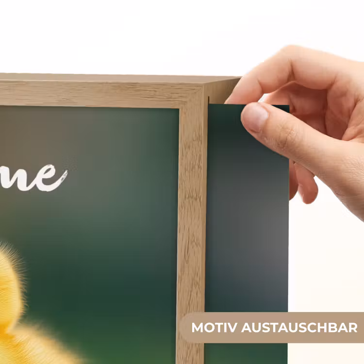 Kuiken - Eend - Geel - Gras Light Box met batterij (Wandlamp kind) middel -USP_websiteprintDE