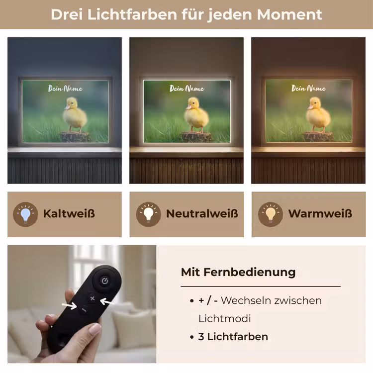 Kuiken - Eend - Geel - Gras Light Box met batterij (Wandlamp kind) middel -USP_lichtkleurDE