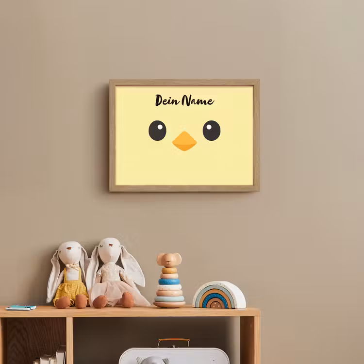 Kuiken - Geel - Minimalistisch - Snavel Light Box met batterij (Wandlamp kind) middel -sfeer2_kind