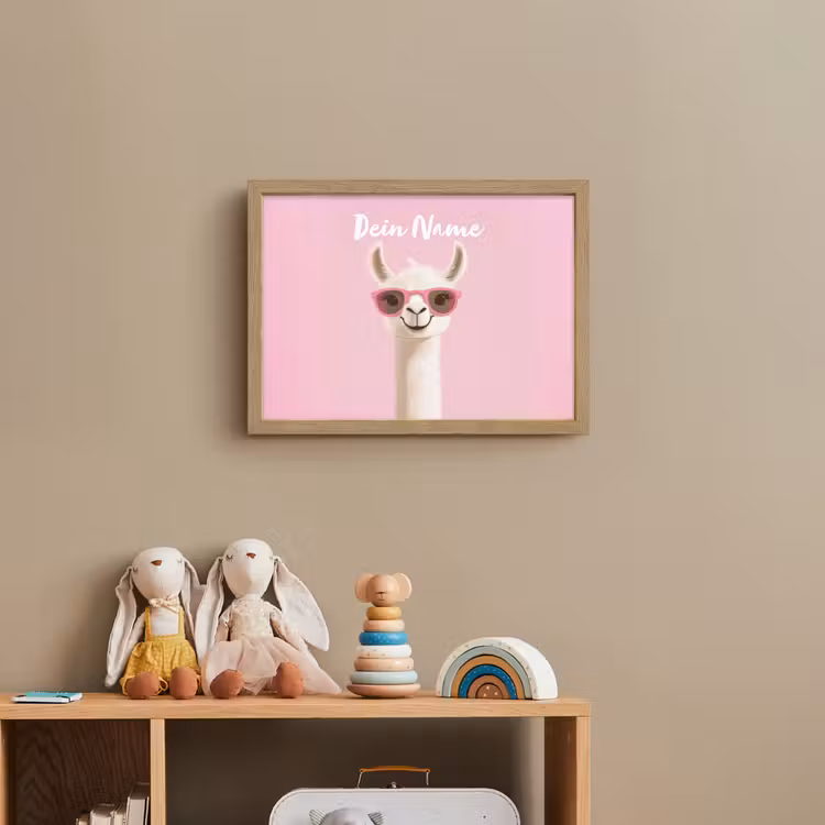 Lama - Zonnebril - Roze Light Box met batterij (Wandlamp kind) middel -sfeer2_kind