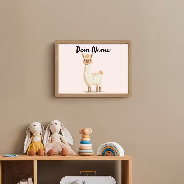 Lama - Dieren - Boerderij - Pastel Light Box met batterij (Wandlamp kind) middel -sfeer2_kind