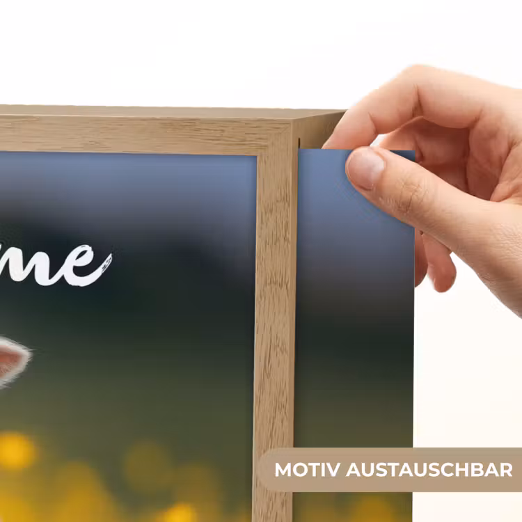 Lammetje - Gras - Bloemen - Geel Light Box met batterij (Wandlamp kind) middel -USP_websiteprintDE