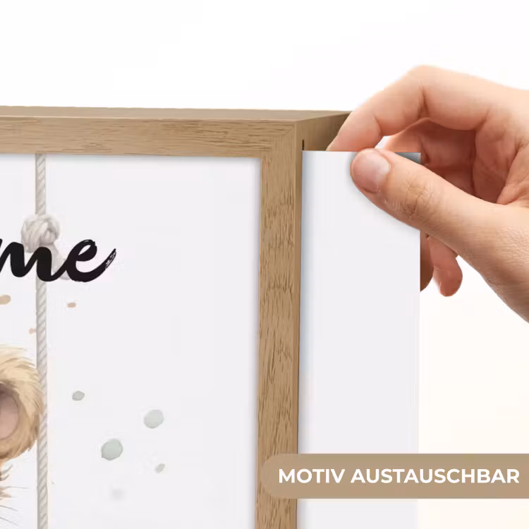 Luipaard - Dier - Kinderen Light Box met batterij (Wandlamp kind) middel -USP_websiteprintDE