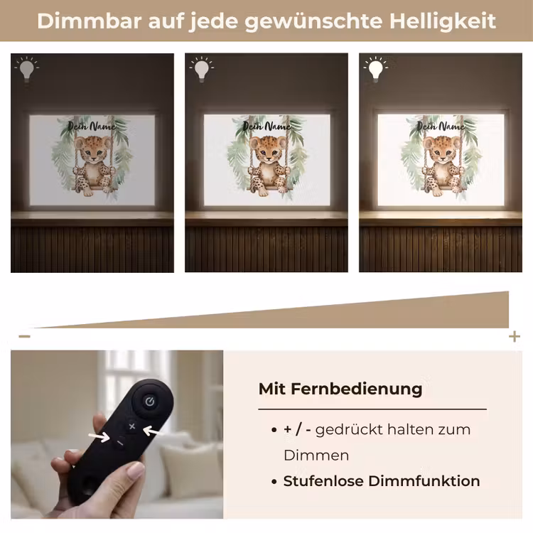Luipaard - Dier - Kinderen - Jungle Light Box met batterij (Wandlamp kind) middel -USP_dimbaarDE
