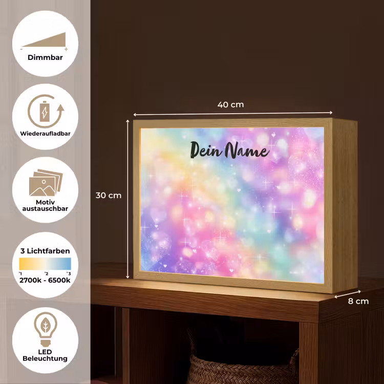 Licht - Regenboog - Hartjes Light Box met batterij (Wandlamp kind) middel -USP_websiteoverzichtDE