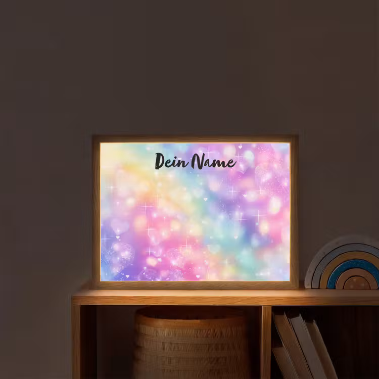 Licht - Regenboog - Hartjes Light Box met batterij (Wandlamp kind) middel -sfeer1_kind