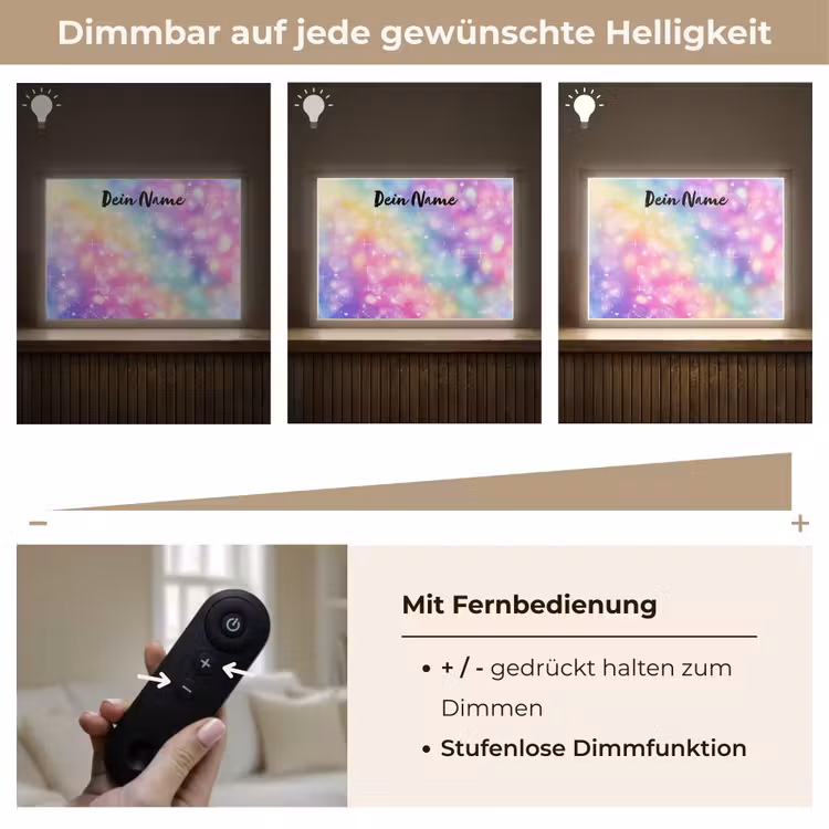 Licht - Regenboog - Hartjes Light Box met batterij (Wandlamp kind) middel -USP_dimbaarDE
