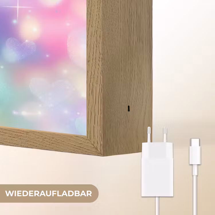 Licht - Regenboog - Hartjes Light Box met batterij (Wandlamp kind) middel -USP_websiteoplaadbaarDE