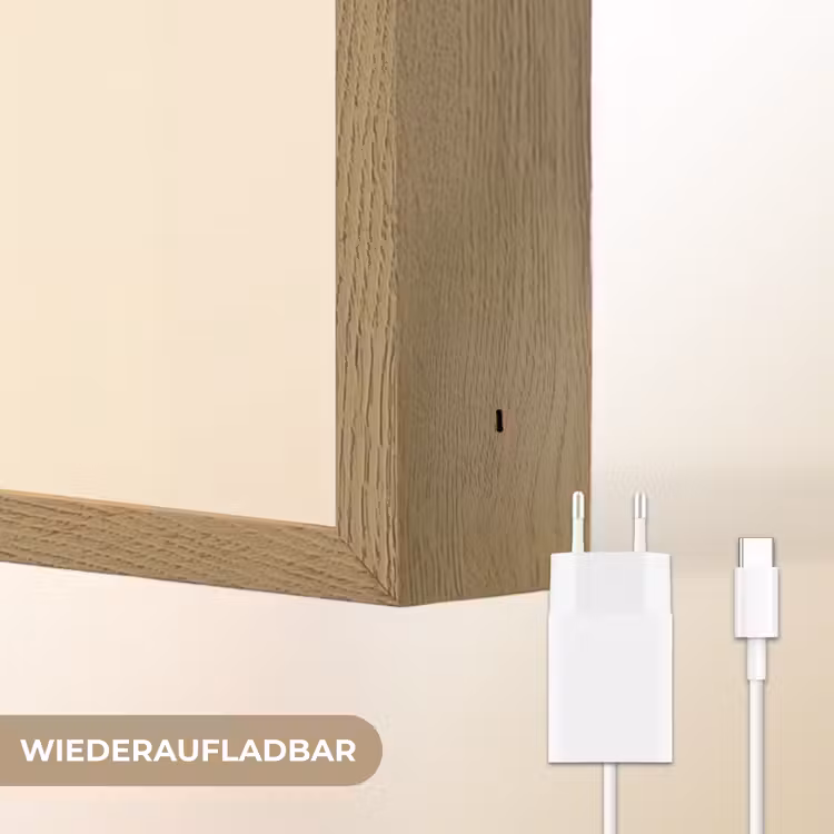 Leeuw - Kleurrijke manen - Beige Light Box met batterij (Wandlamp kind) middel -USP_websiteoplaadbaarDE
