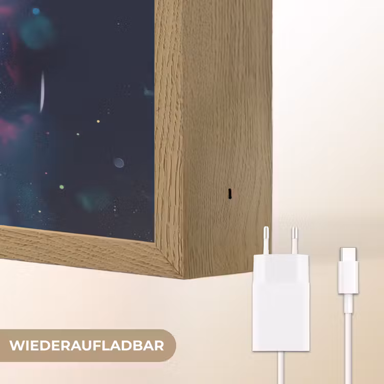 Leeuw - Verf - Kleurrijk - Zwart - Dieren Light Box met batterij (Wandlamp kind) middel -USP_websiteoplaadbaarDE